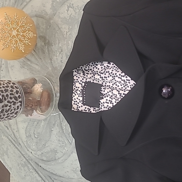 ROSS Mayer Black Ruffled 2 Button Blazer Jacket Size 6 - Picture 4 of 7